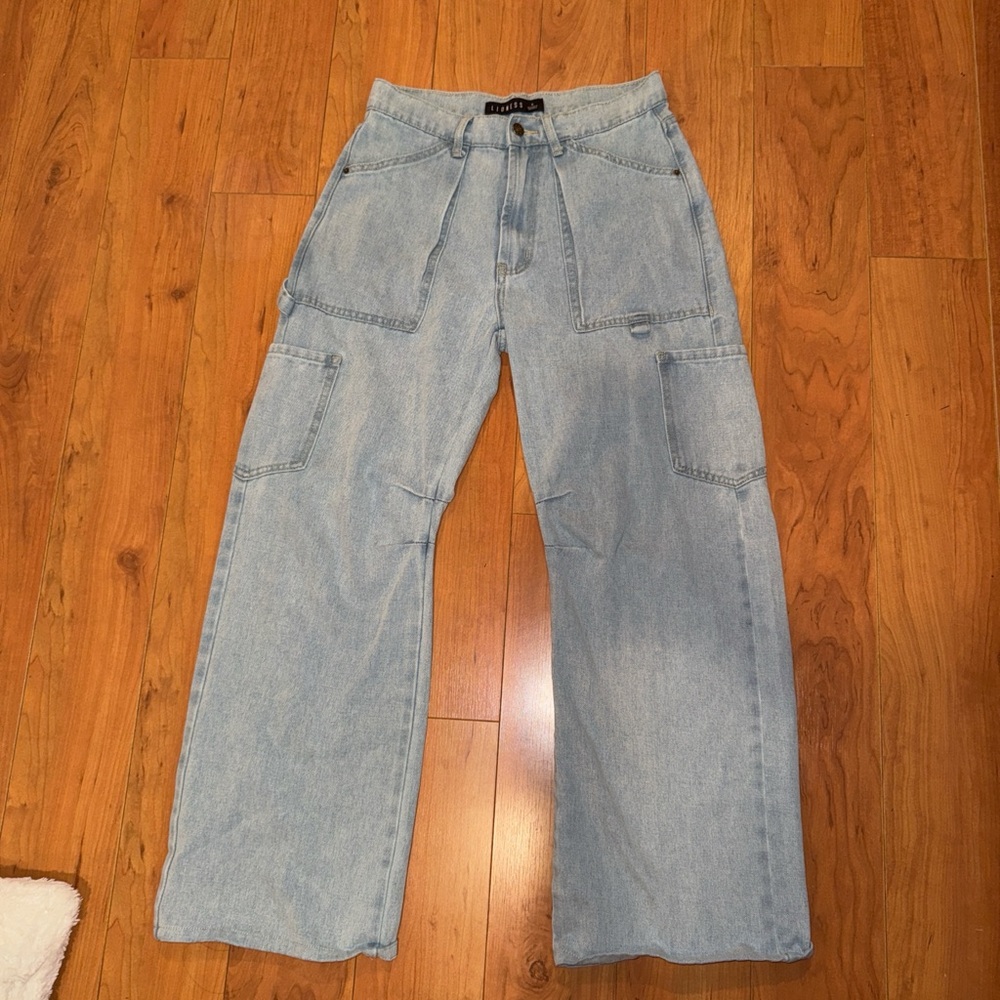 Light wash blue jeans